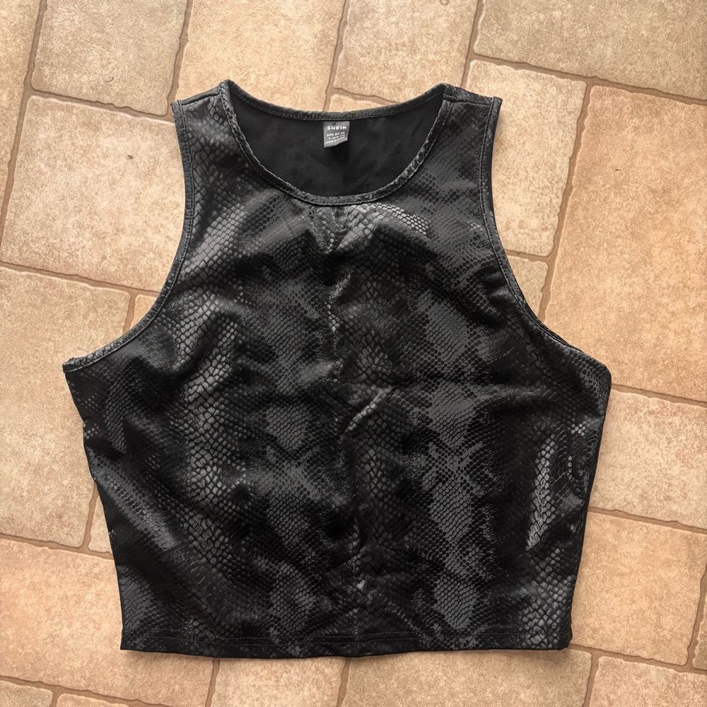 Black Snake Pattern Top